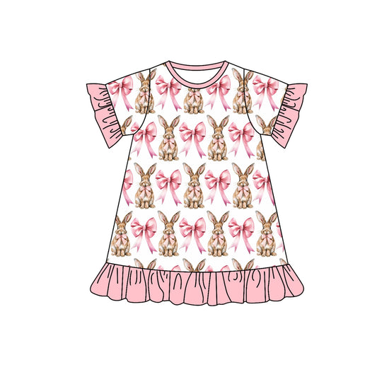 pre order rabbit&bow print baby girl easter nightdress