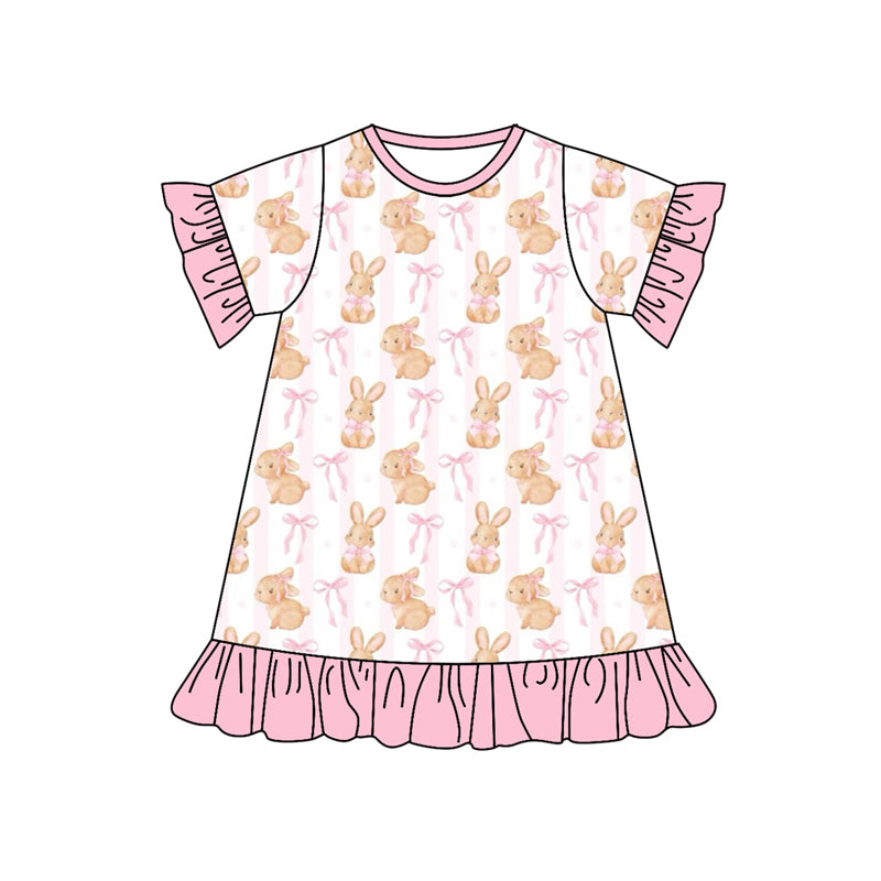 pre order rabbit&bow print baby girl easter nightdress