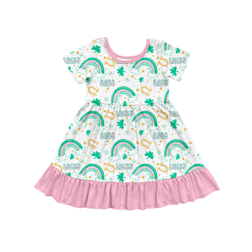 pre order st patrick lucky babe rainbow dress