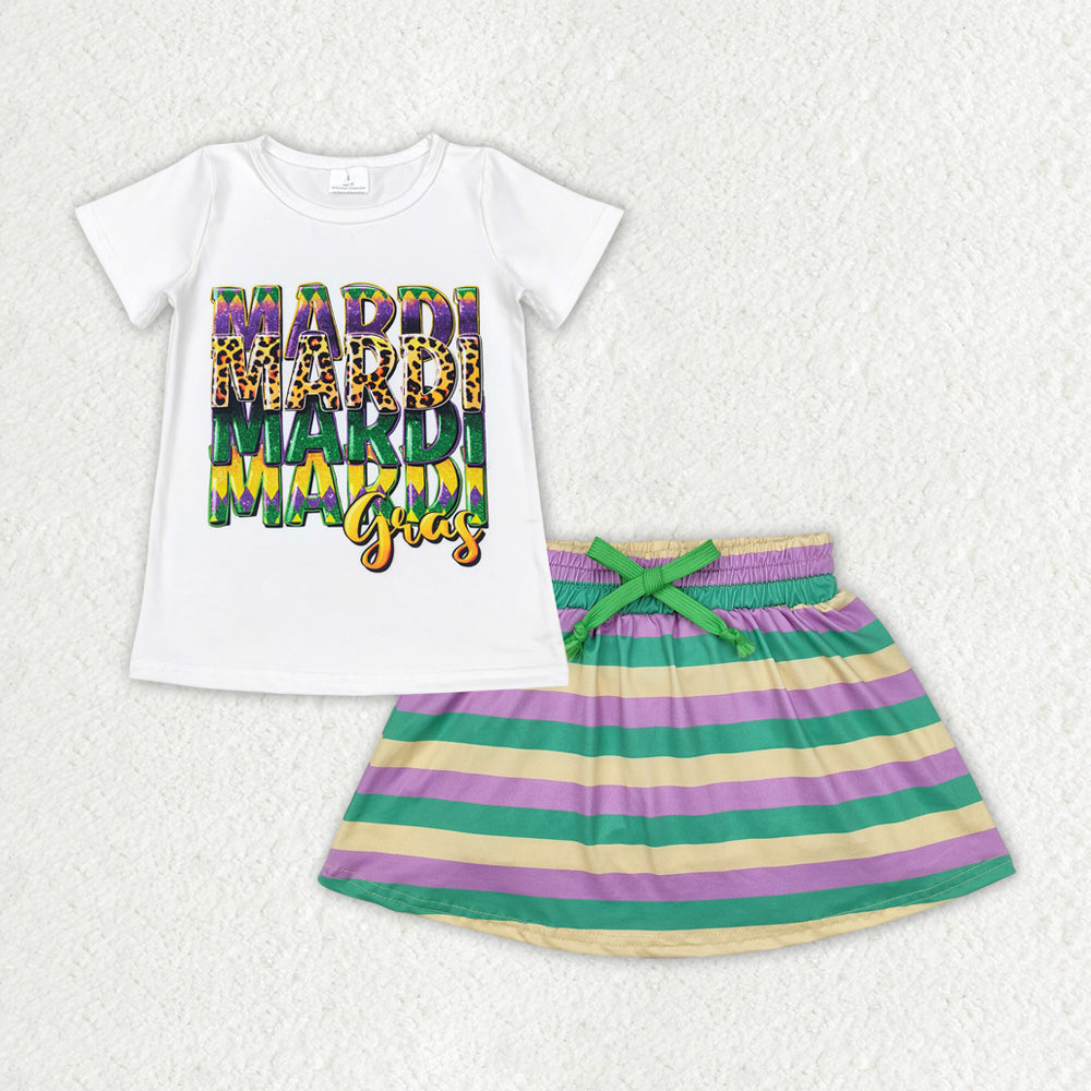 Mardi Gras skort 2pc set