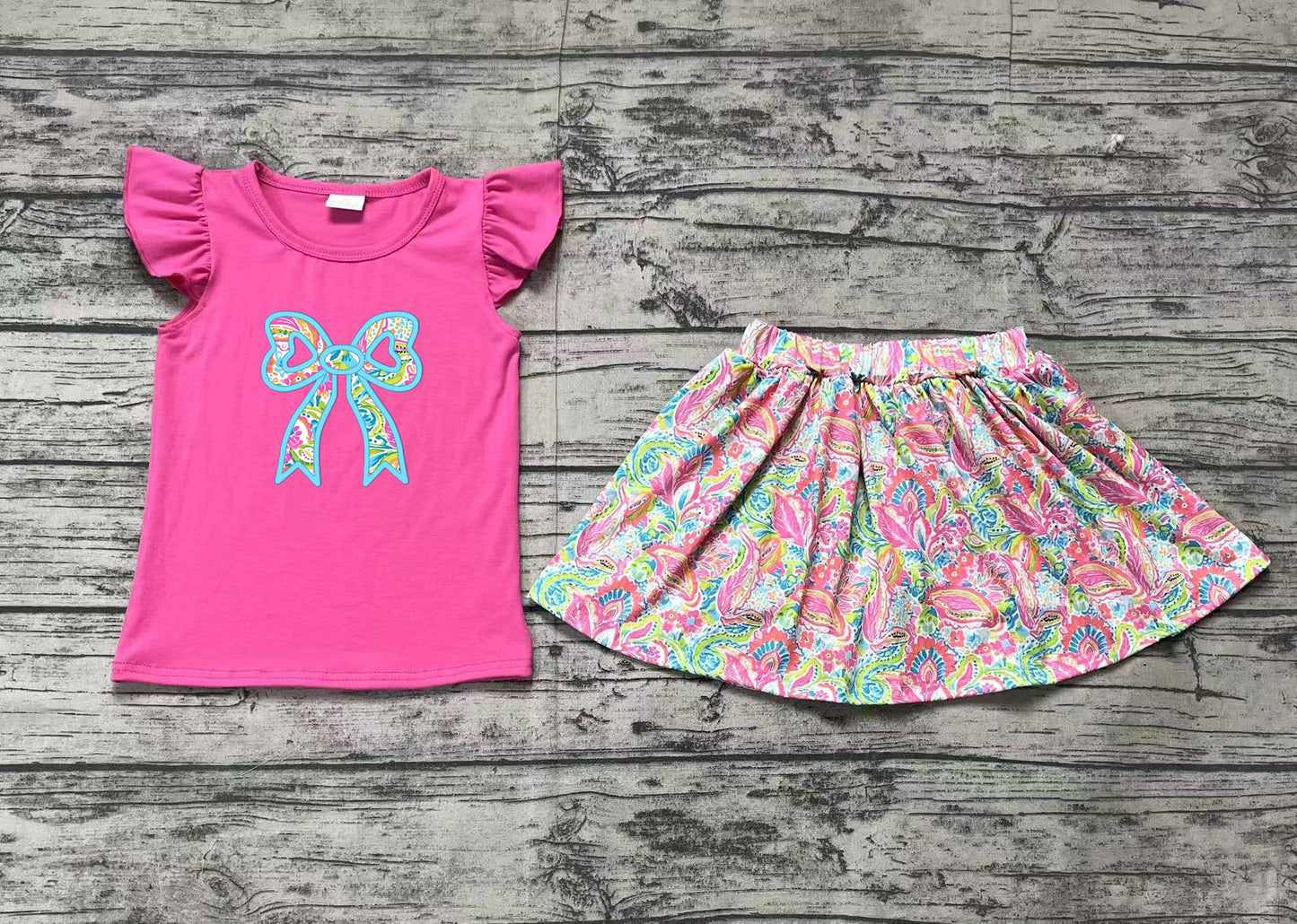 pre order lilly bows shirt skort set (do embroidery)