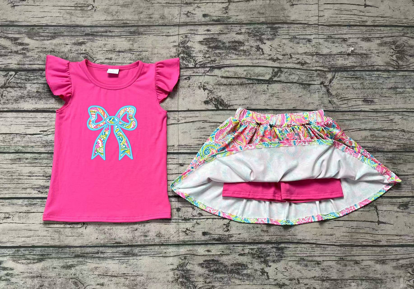 pre order lilly bows shirt skort set (do embroidery)