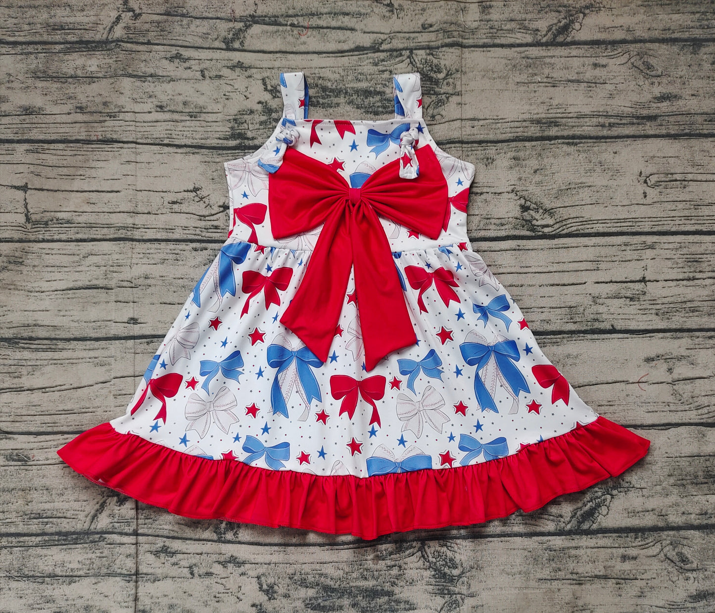 pre order 4th of july bows print dress girls dresses