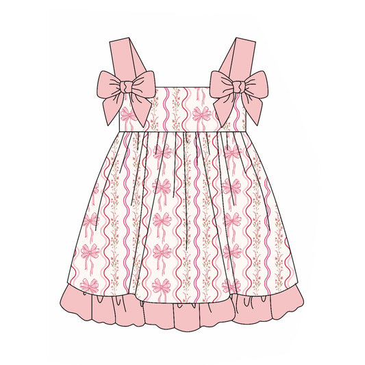 pre order kids pink ribbons dress