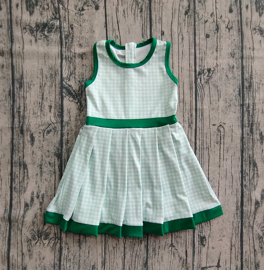 sports green plaid athletic pleated dress