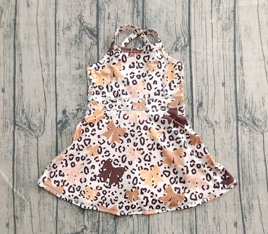 brown bow coquette girl active dress