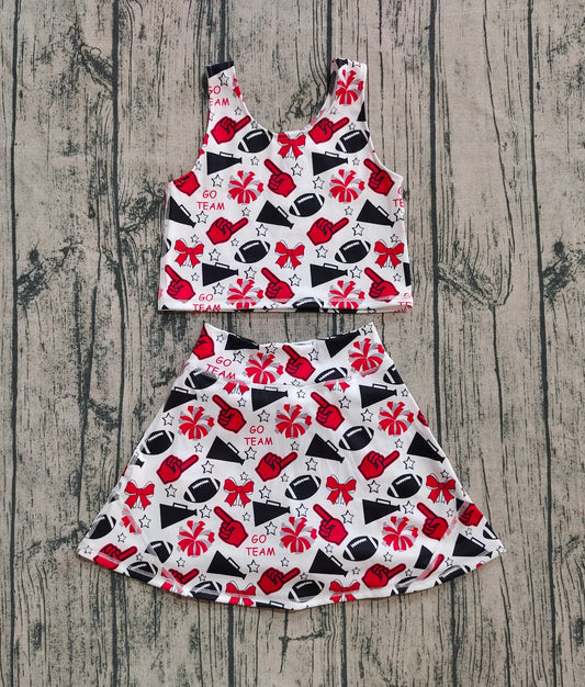 go team cheer football athletic skirt set