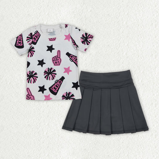 Cheer Tee Yoga Skirt Set