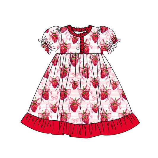 pre order bow strawberry baby girl nightgown