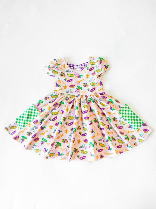 pre order mardi gras baby girl dress