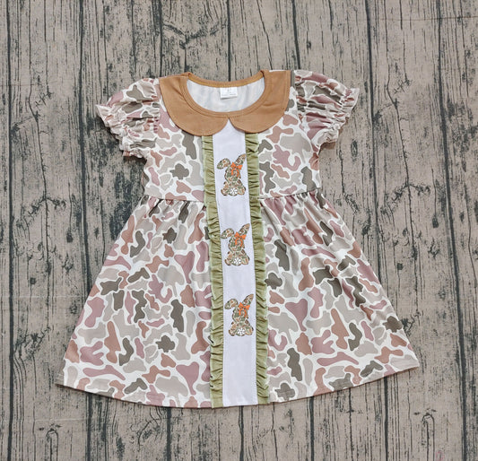 pre order camo bunny easter baby girl dress (do embroidery)