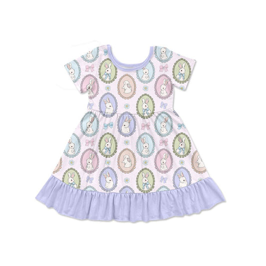pre order rabbit and bow ruffle dress easter girl dresses