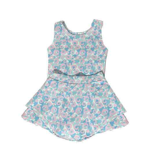 pre order leopard athletic skort set