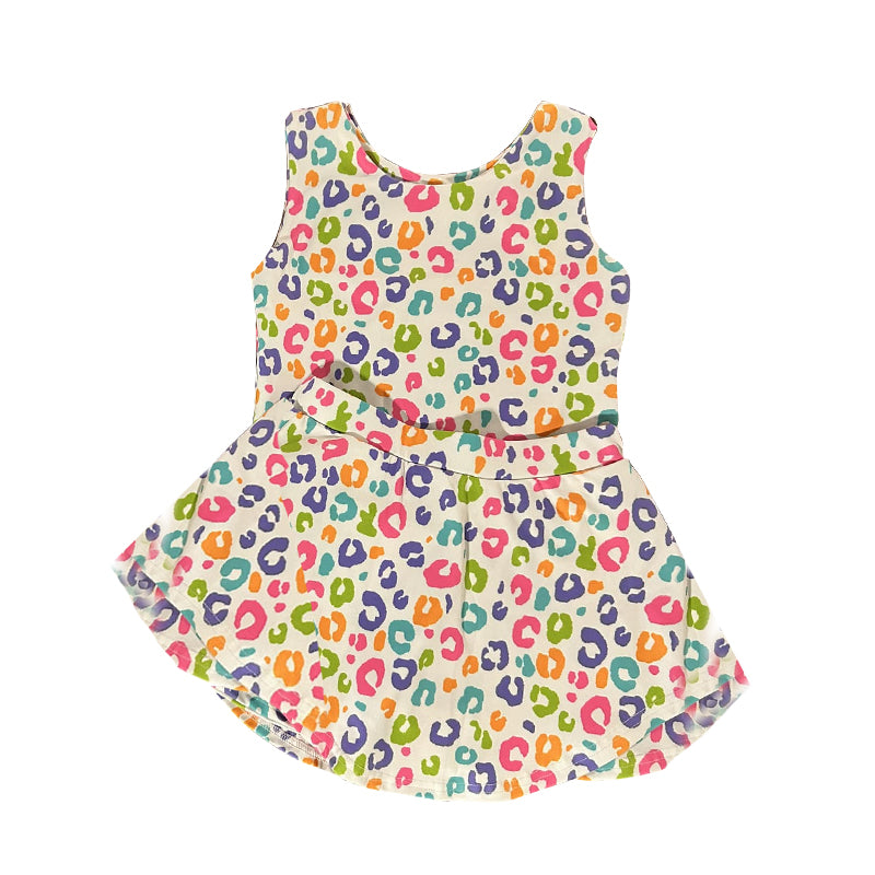 pre order leopard athletic skort set