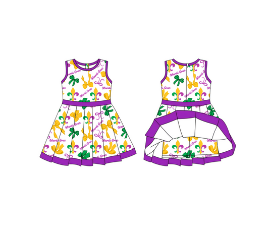 pre order toddler girl mardi gras athletic skort dress