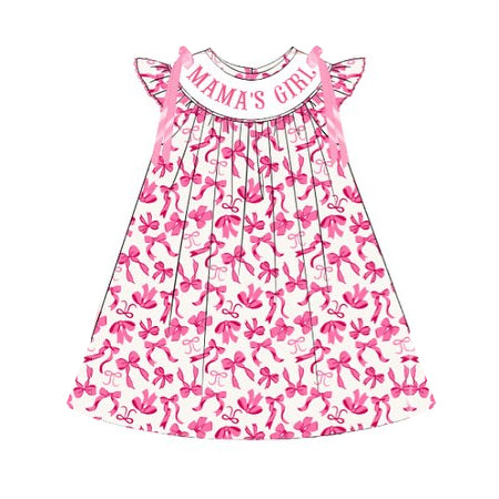 pre order mama's girl pink bow dress