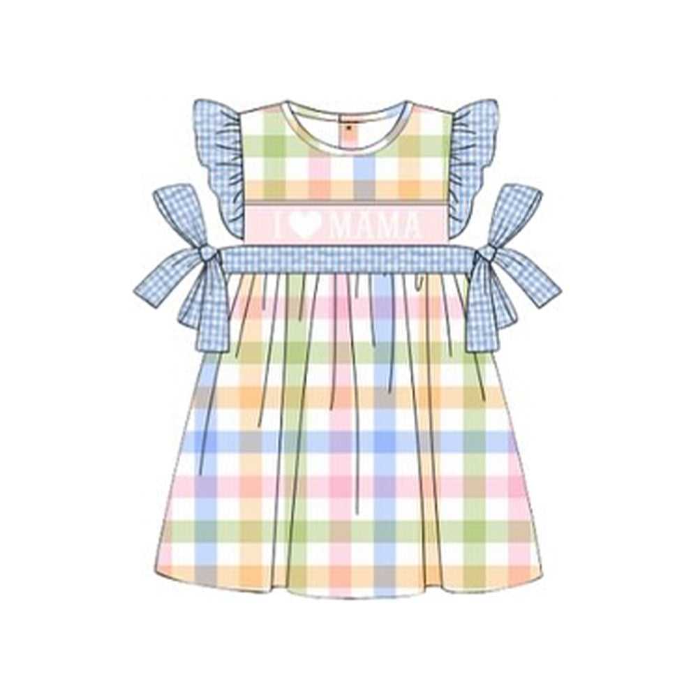 pre order i love mama colorful plaid dress