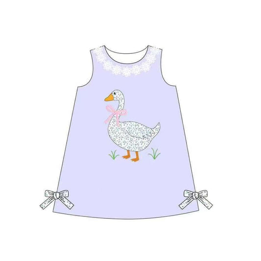 pre order floral goose purple dress