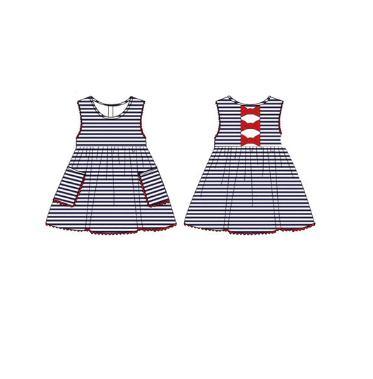 pre order 4th of july blue stripes sleeveless dress
