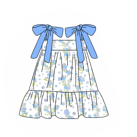 pre order blue flower strap dress