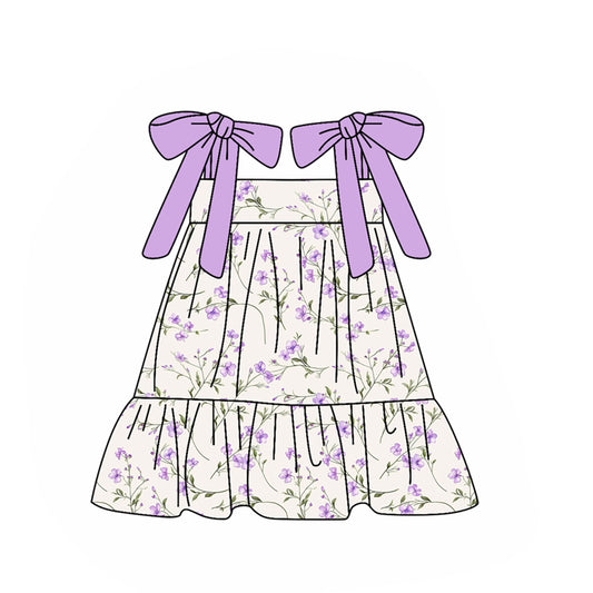 pre order purple flower strap dress