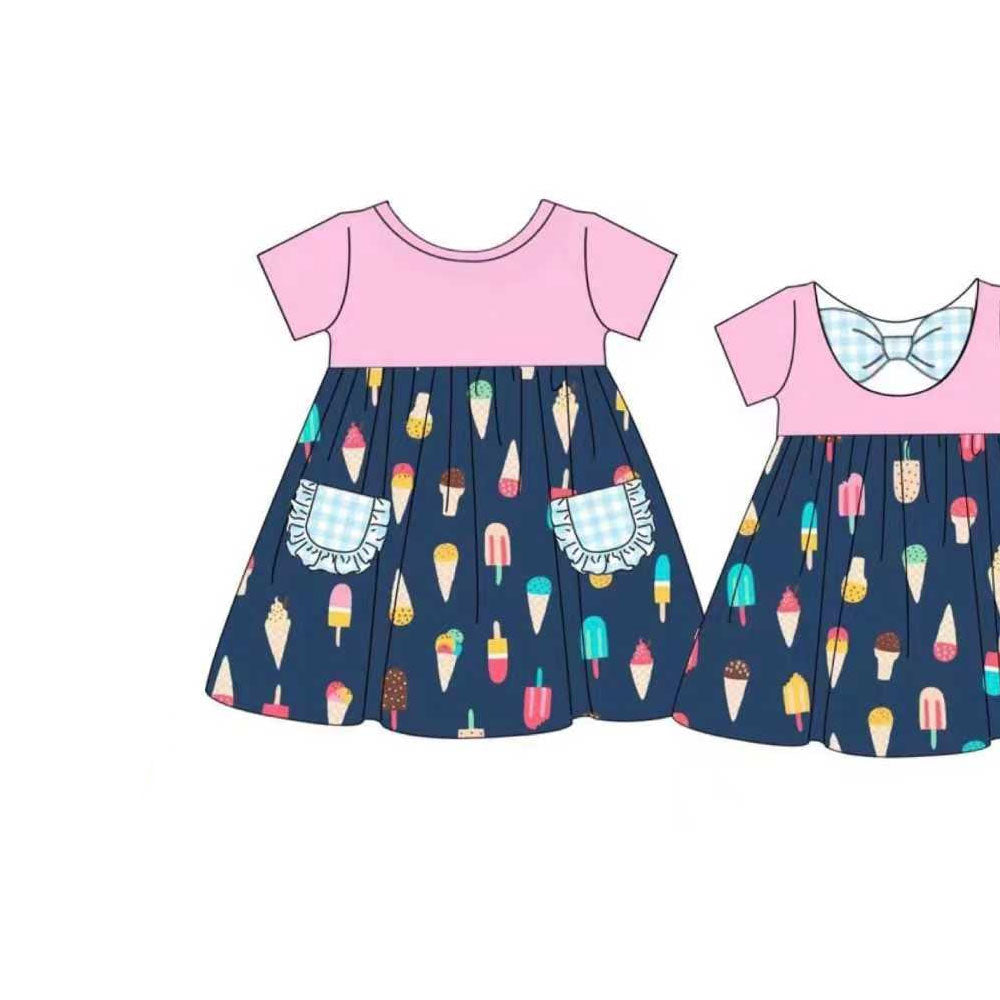 pre order short sleeve ice cream pocket dress
