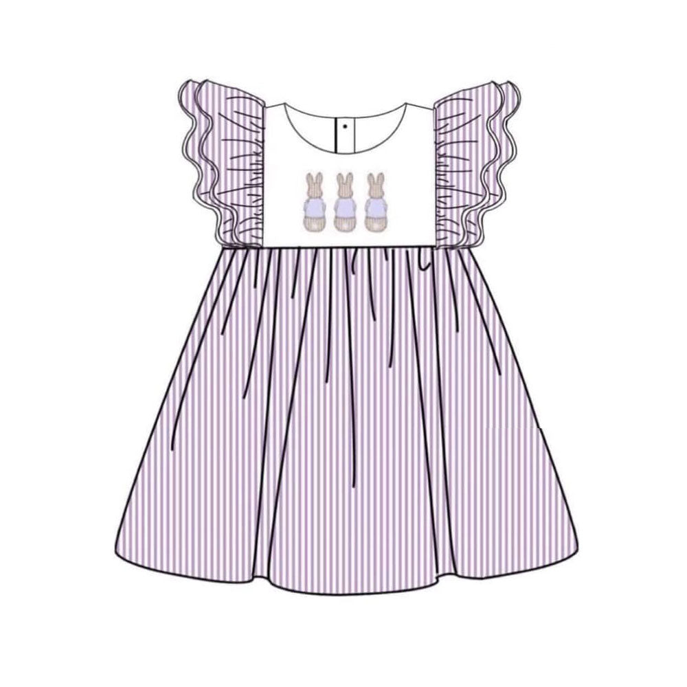pre order purple stripes bunny dress
