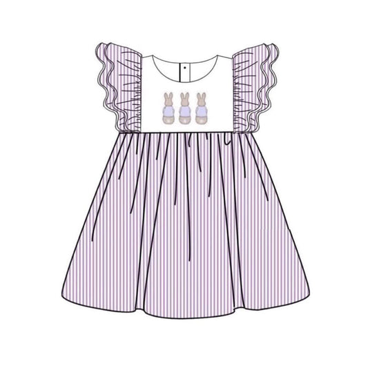 pre order purple stripes bunny dress