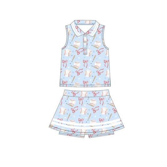 pre order sleeveless baseball athletic skort set