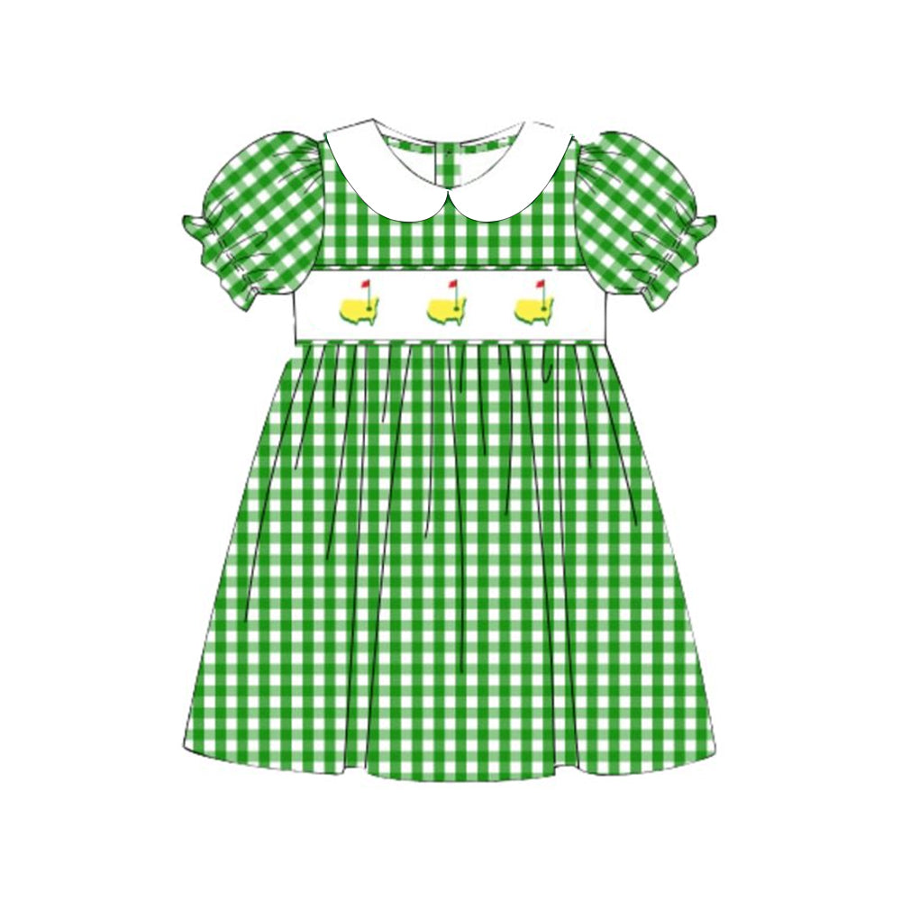 pre order green plaid duck dress