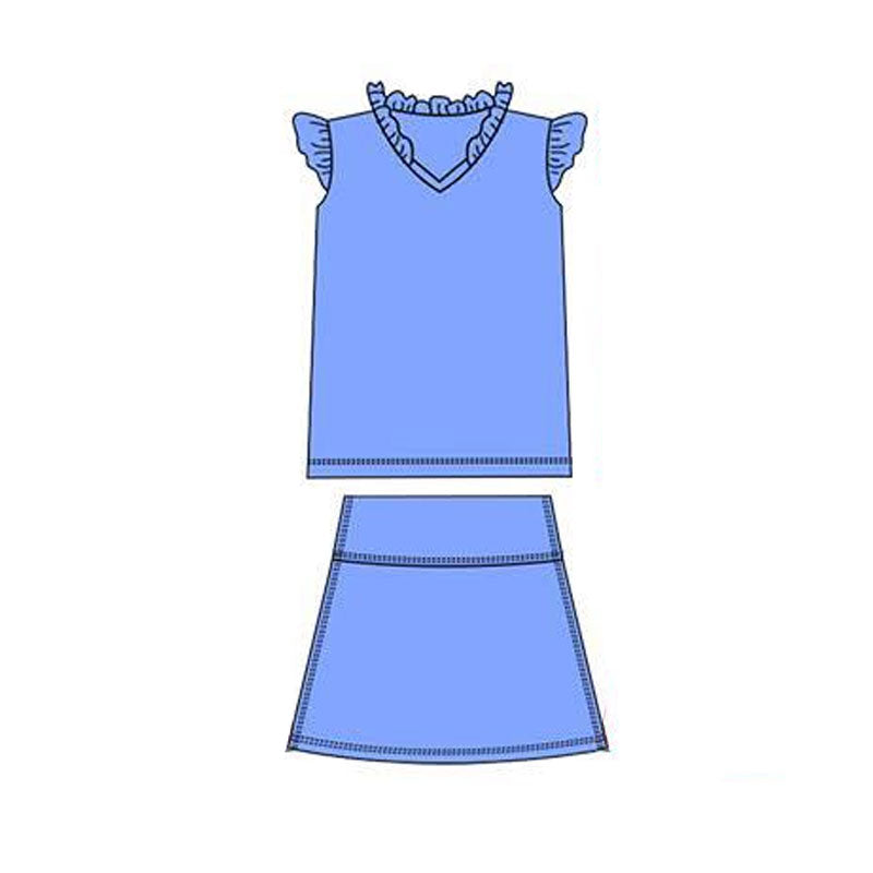 pre order solid flutter sleeve athletic skort set