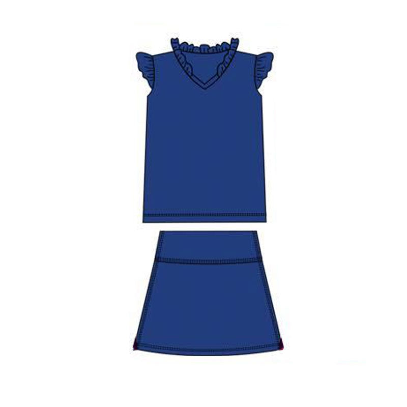 pre order solid flutter sleeve athletic skort set