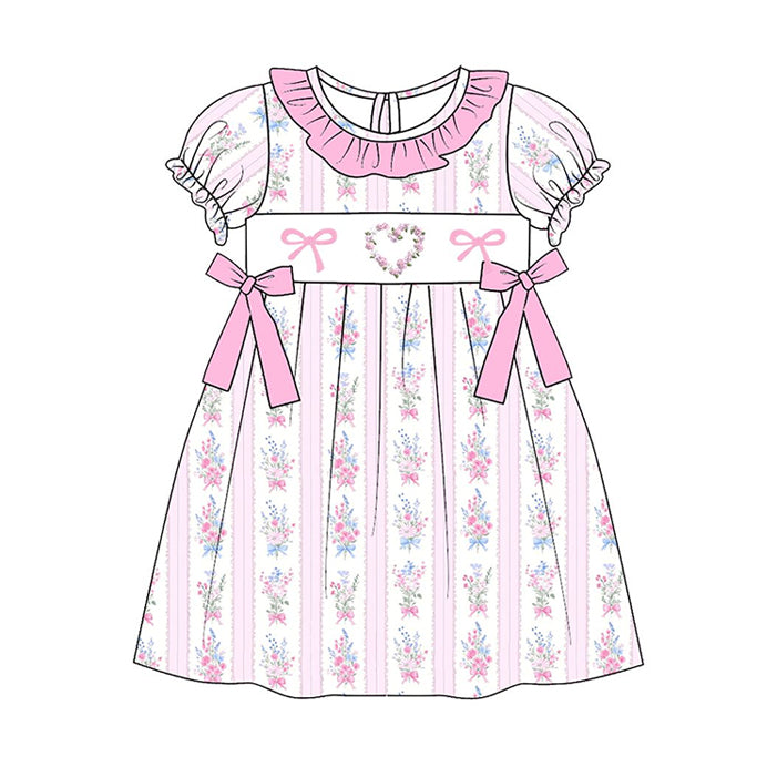 pre order pink bow flower valentine dress