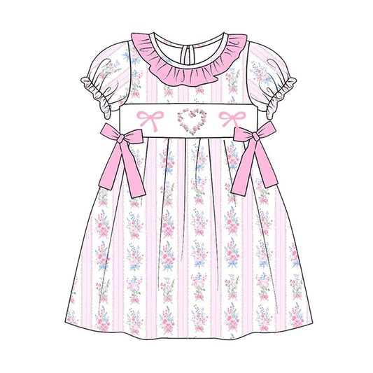 pre order pink bow flower valentine dress