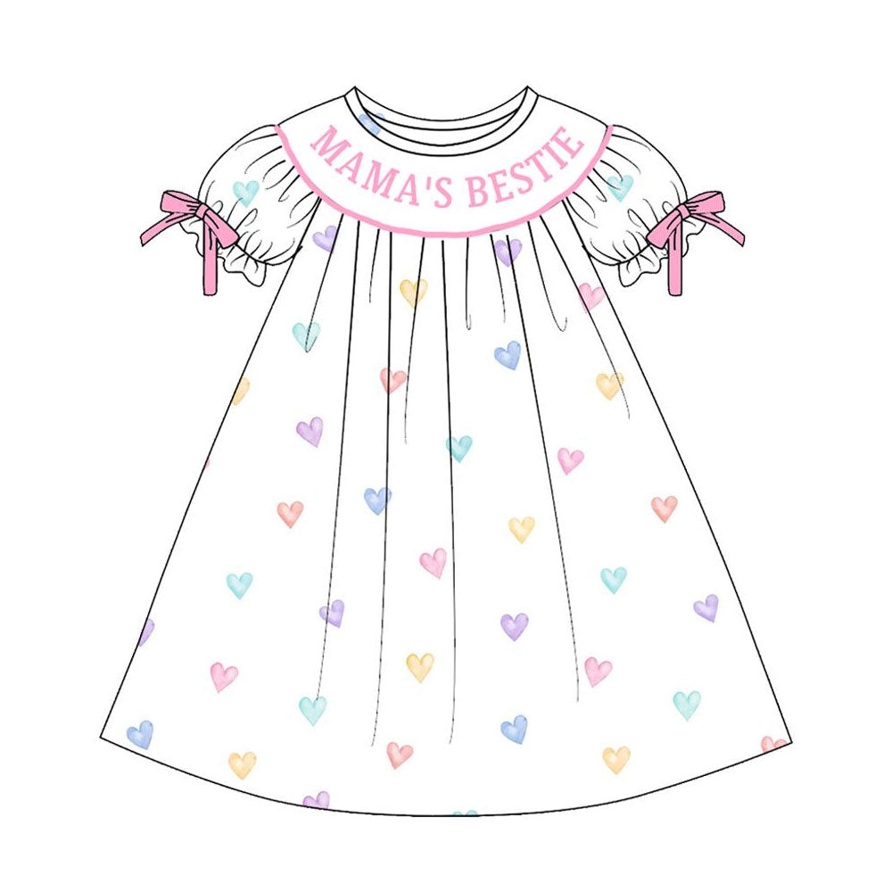 pre order mama's bestie colorful heart dress