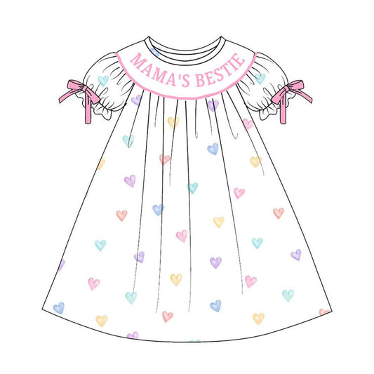 pre order mama's bestie colorful heart dress