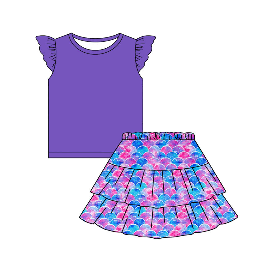 pre order mermaid scale skirt set