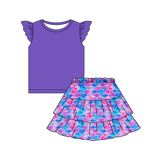 pre order mermaid scale skirt set