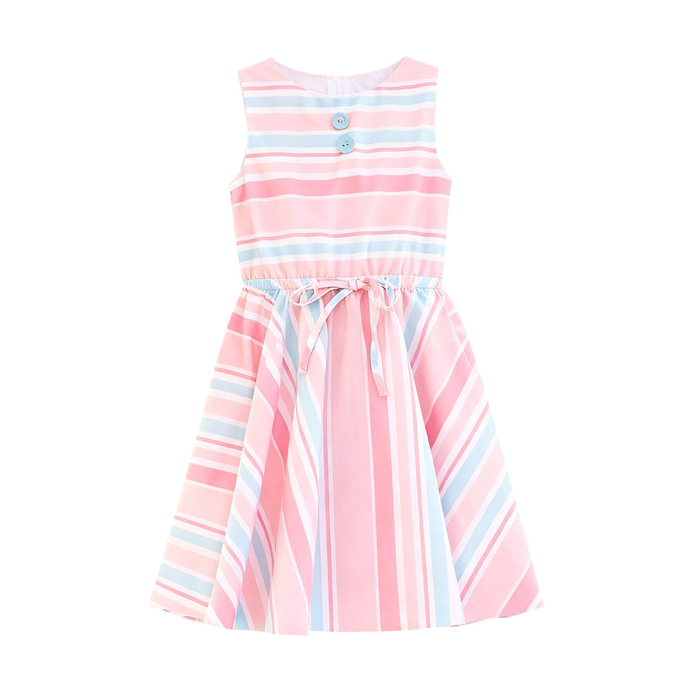pre order sleeveless pink stripes dress