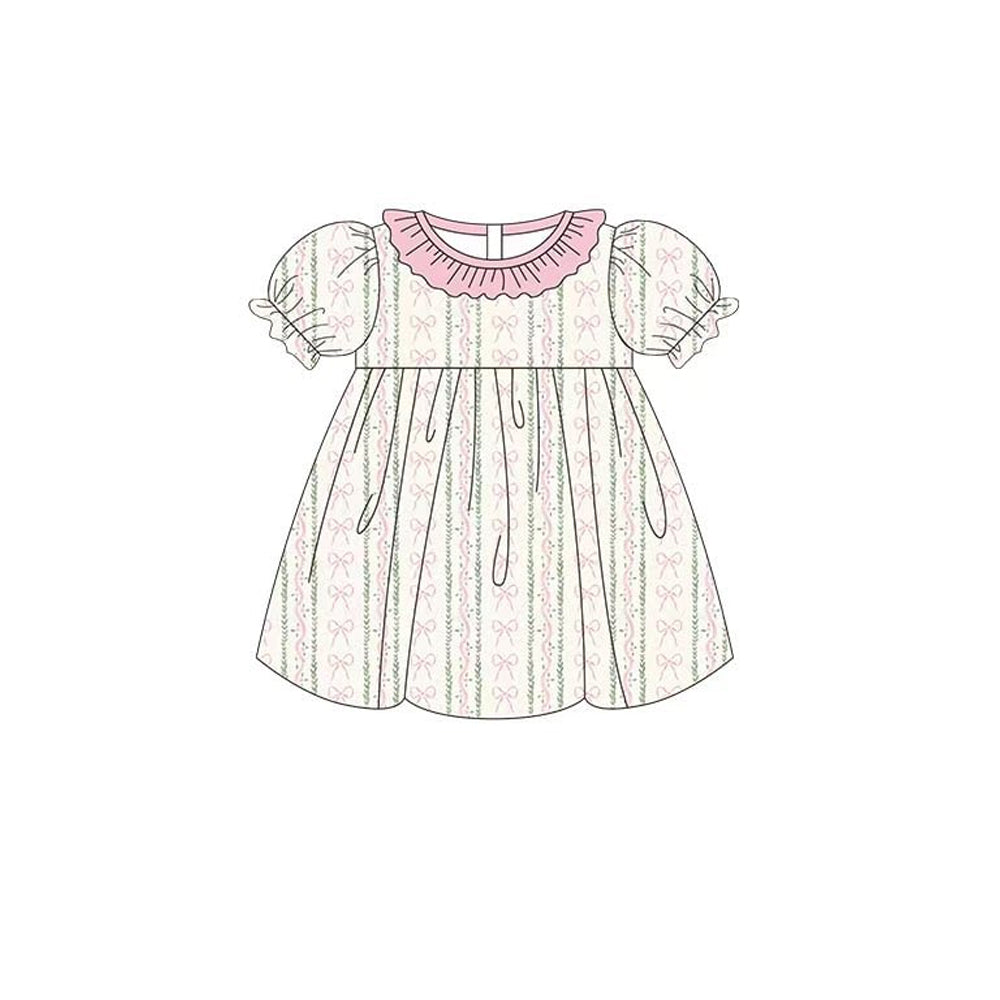 pre order pink bow collared dress