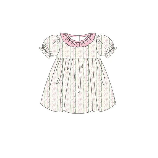 pre order pink bow collared dress