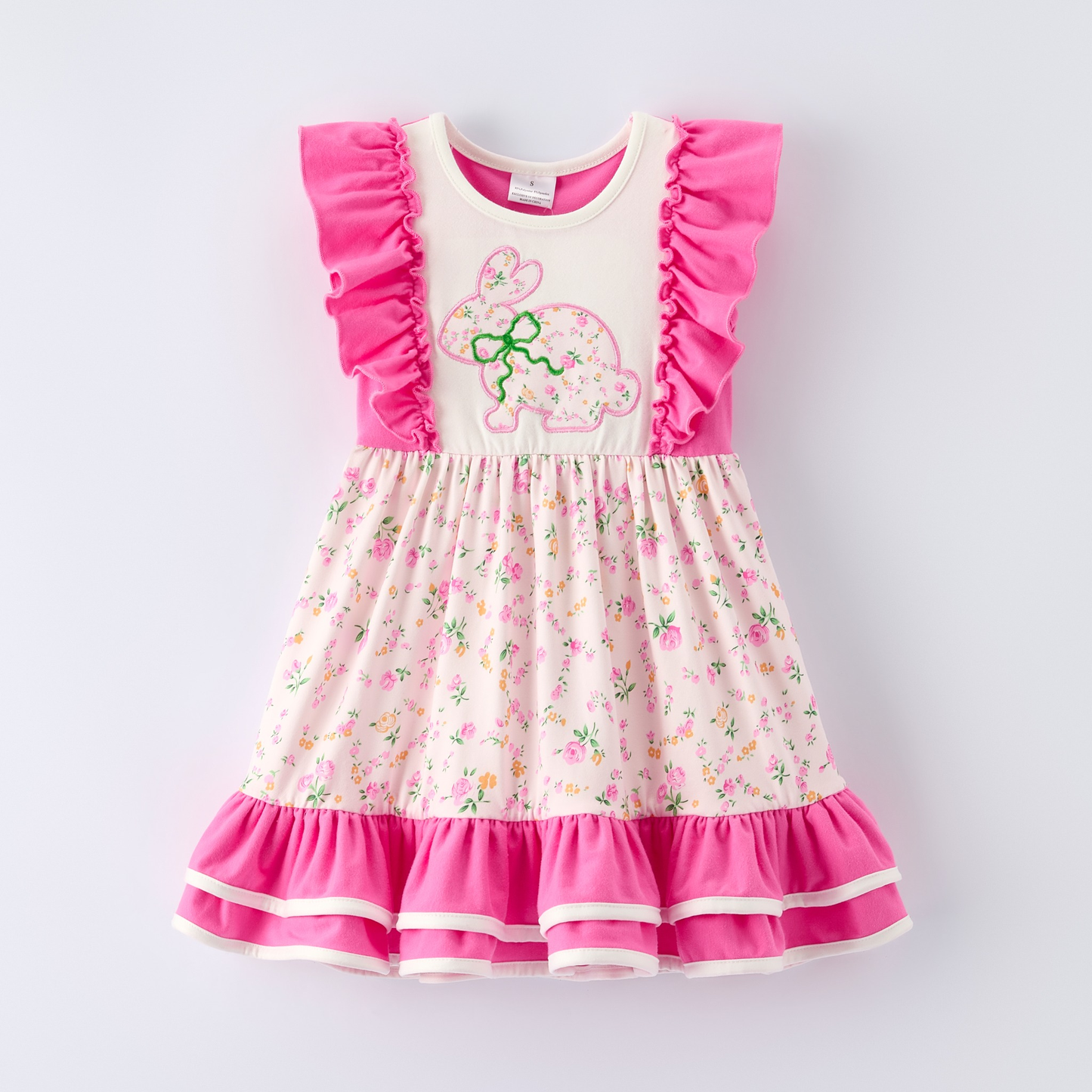 pre order floral bunny ruffle dress