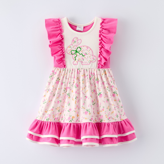 pre order floral bunny ruffle dress