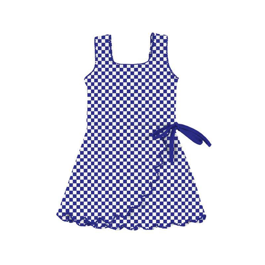 pre order royal blue checkered athletic skort dress