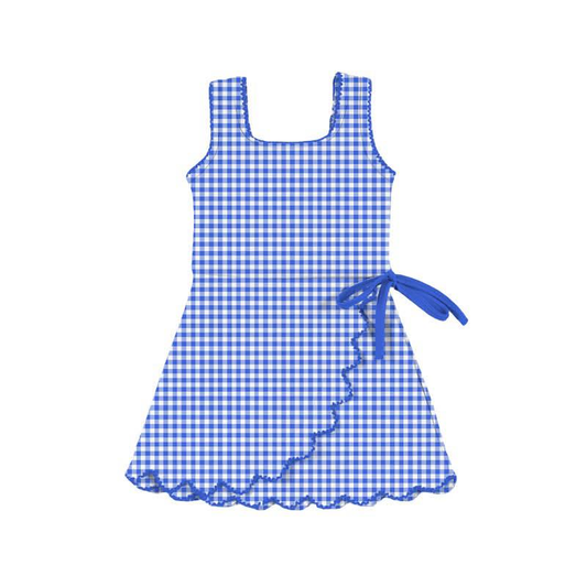 pre order royal blue gingham athletic skort dress