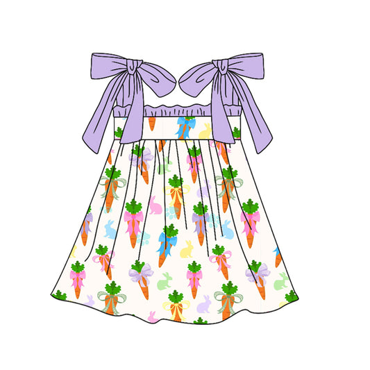 pre order easter colorful bow and carrot dress