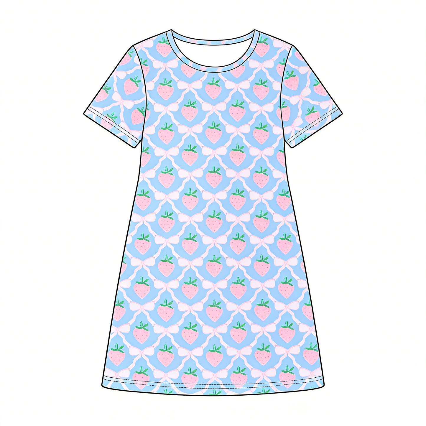 pre order pink strawberry shirt dress