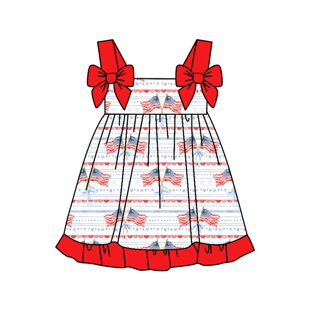 pre order USA flag print girl dress