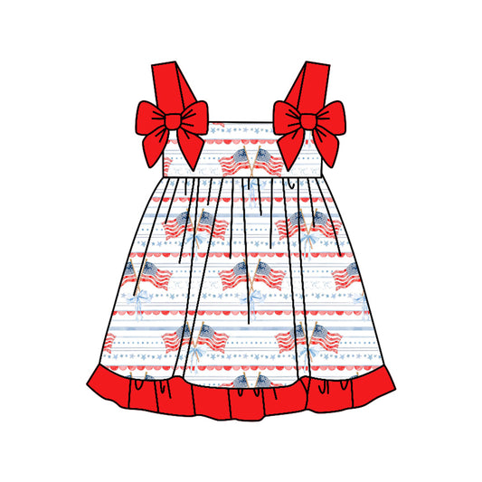 pre order USA flag print girl dress