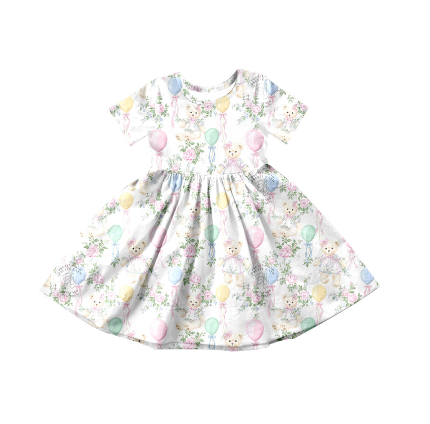 pre order bear and balloon print twirl dress